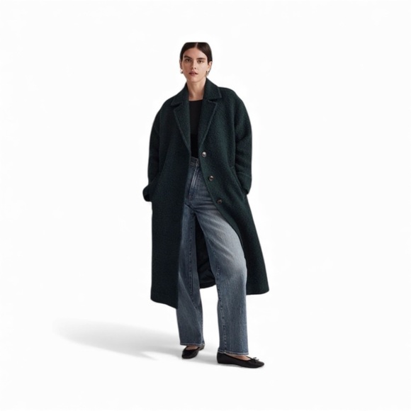 Madewell Jackets & Blazers - Madewell The Alonzo Coat in Bouclé NN385 Size XXS Green Italian Wool Long Coat
